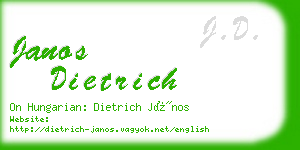 janos dietrich business card